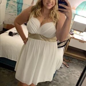 White dress with Gold Sequence